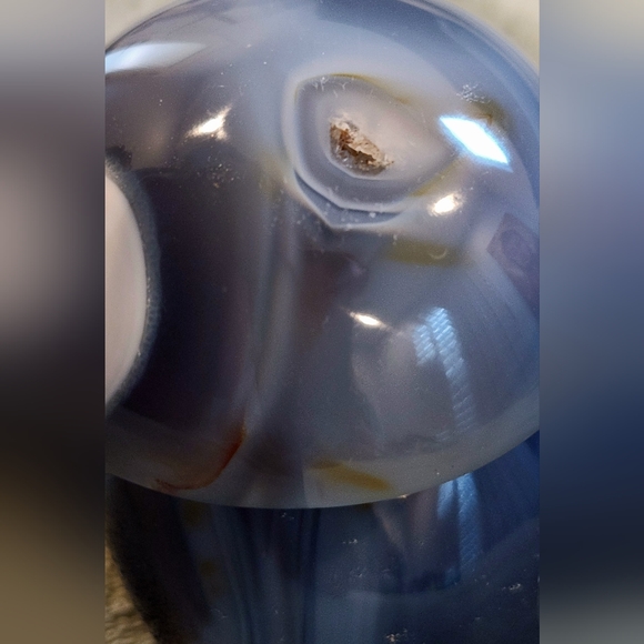 Grey Blue Orca Agate Fat Mushroom Carving- Large - Picture 14 of 16